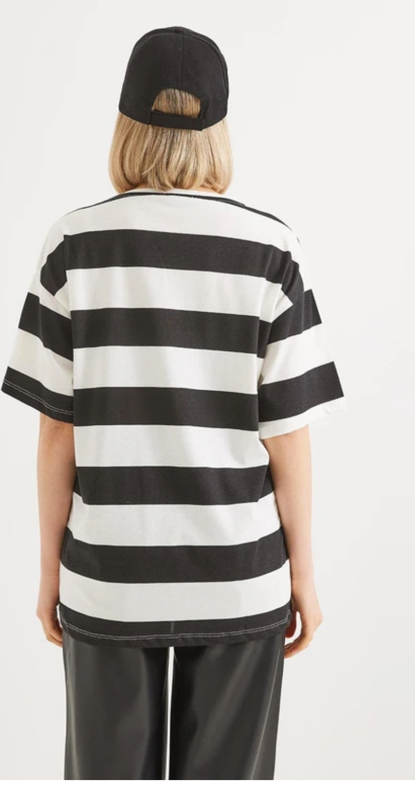 Çizgili Basic Oversize T-shirt
